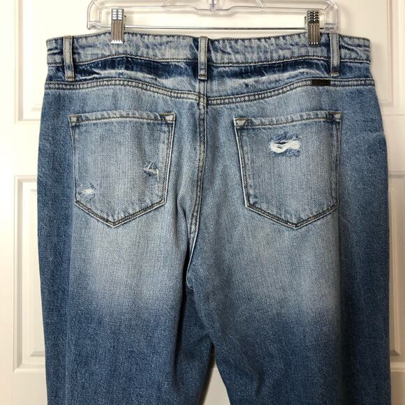 KanCan Womens Artemis High Rise Boyfriend Distressed Jeans Size 13/30 Med Wash - Picture 8 of 11